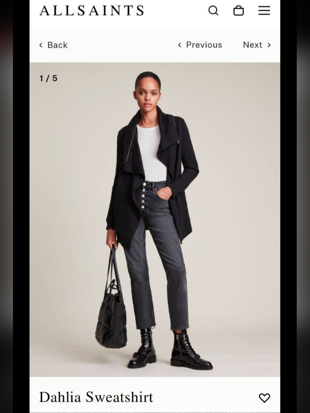 All Saints Dahlia Sweatshirt Cardigan